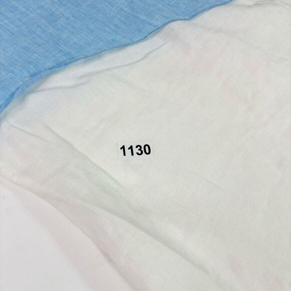 Island Company Dress Womens Large Blue White Linen Asymmetrical Sleeveless Mini - Picture 8 of 8